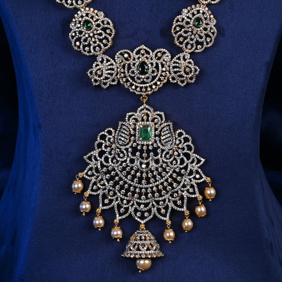 CZ Silver Emerald Necklace