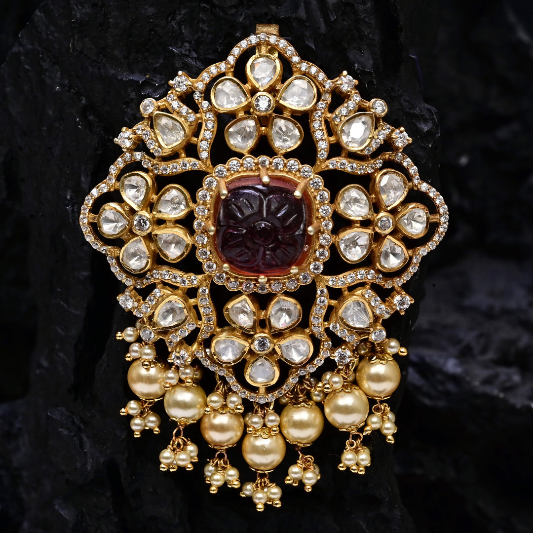 Moissanite Ruby Pendant