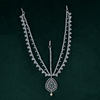 CZ 2-Layered White Rhodium Matha Patti