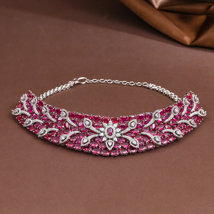 CZ Ruby Exclusive Choker Set