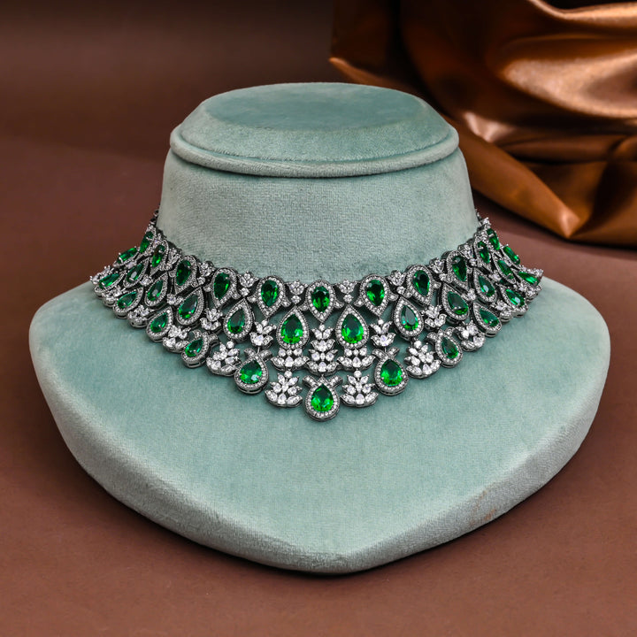 CZ Emerald Choker Set