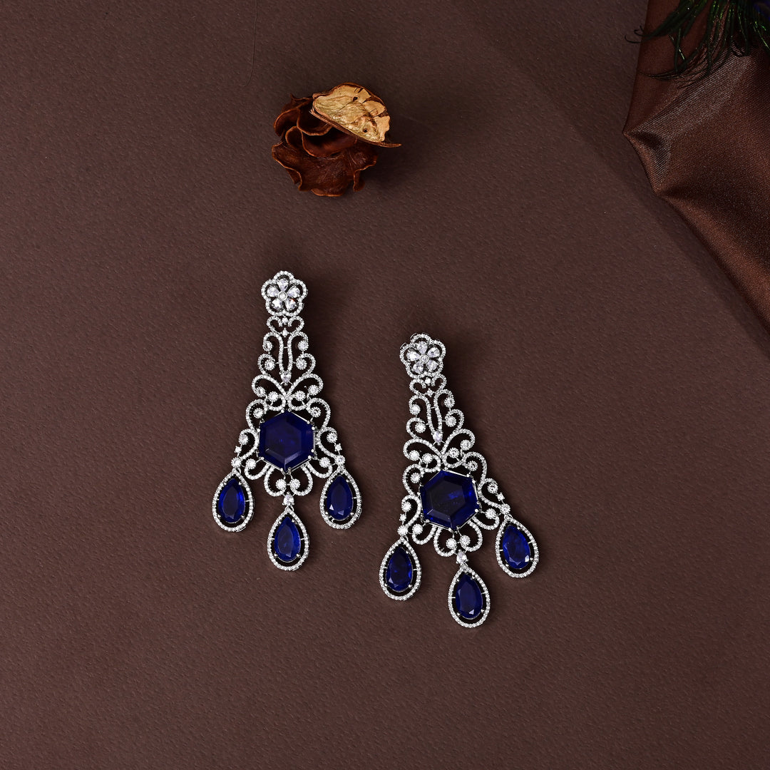 CZ Blue Sapphire Choker Set