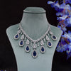 CZ Blue Sapphire Necklace Set