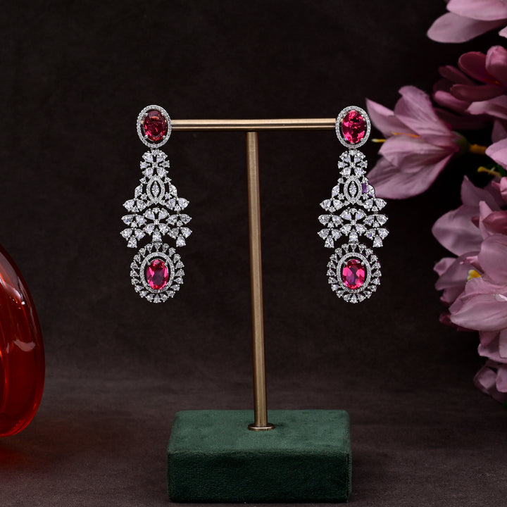 CZ Ruby Exclusive Necklace Set