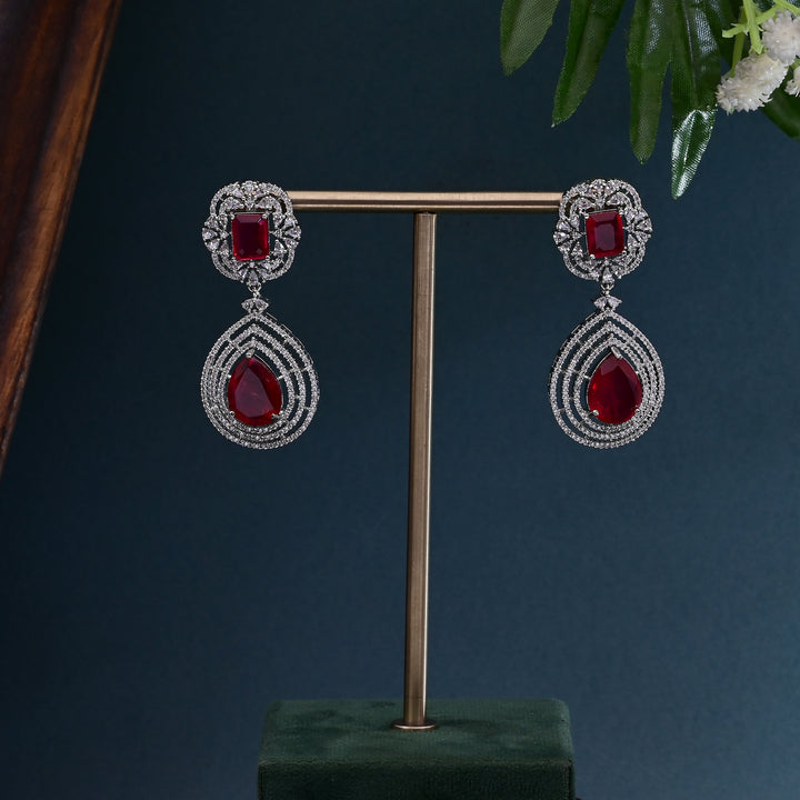 CZ Ruby Necklace Set