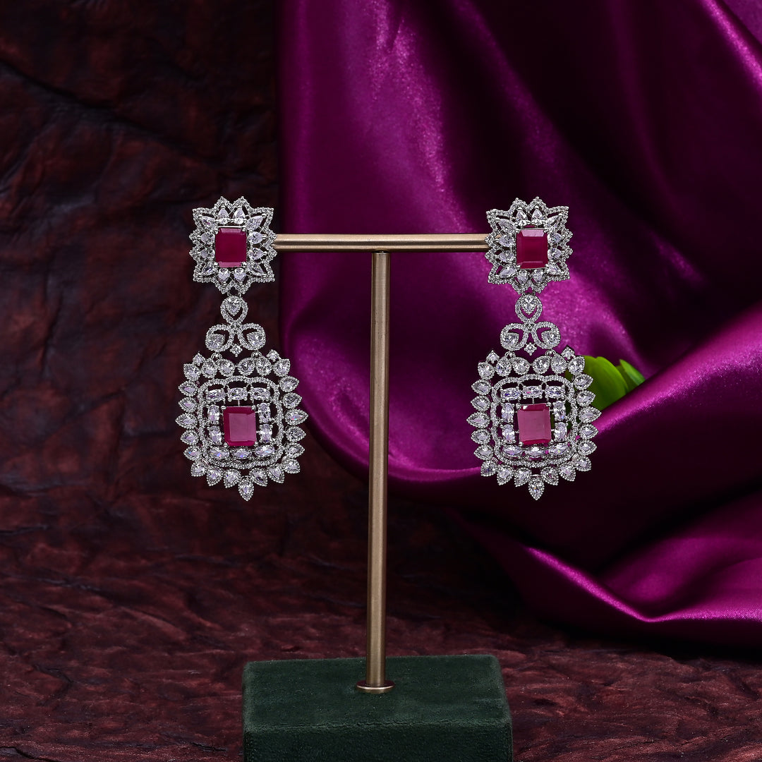 CZ Ruby Exclusive Necklace Set