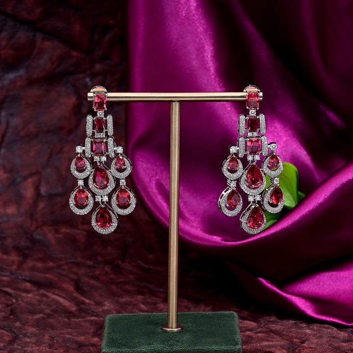 CZ Ruby Exclusie Necklace Set