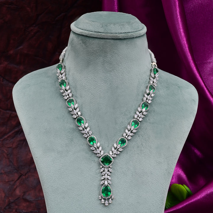 CZ Emerald Necklace Set