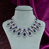 CZ Blue Sapphire Necklace Set