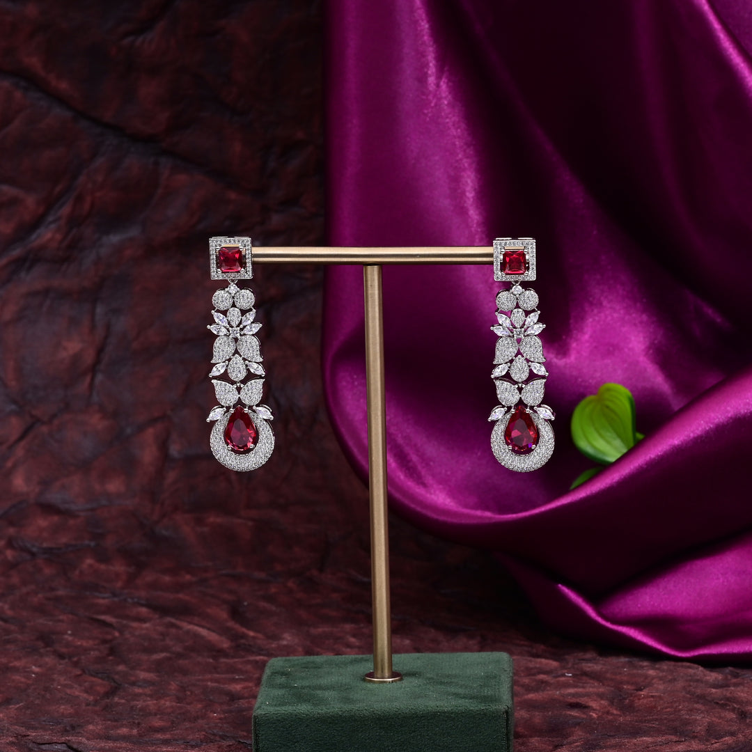 CZ Ruby Necklace set