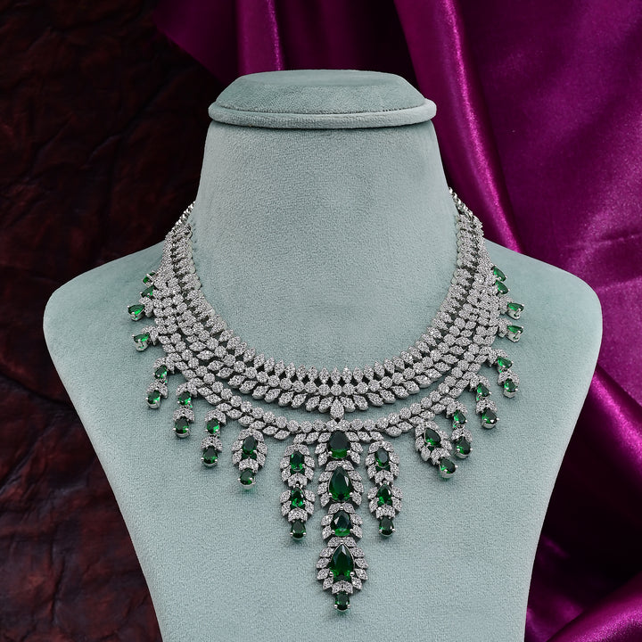 CZ Emerald Necklace Set