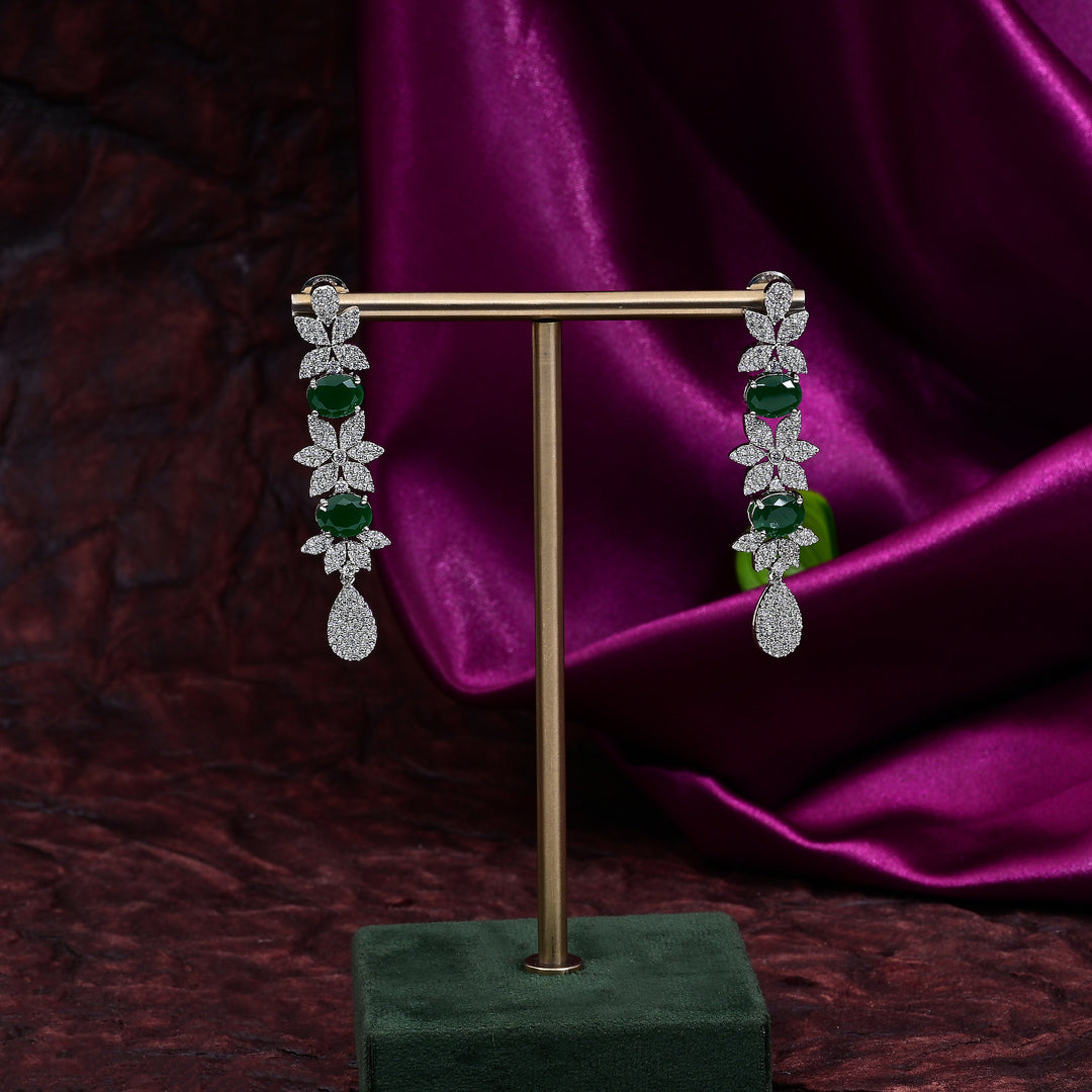 CZ Emerald Necklace Set