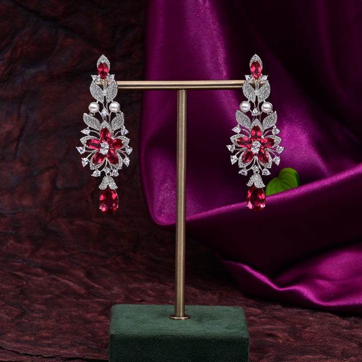 CZ Ruby Exclusive Necklace Set