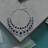 CZ Blue Sapphire Necklace Set