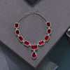 CZ Ruby Necklace Set