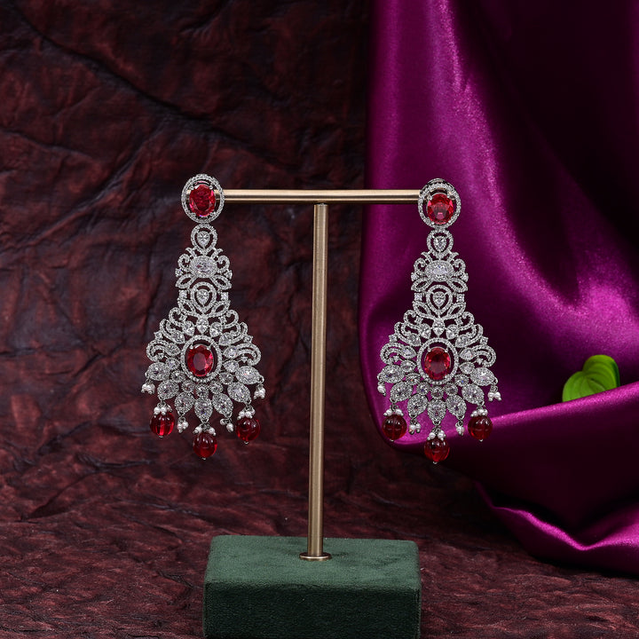 CZ Ruby Necklace Set