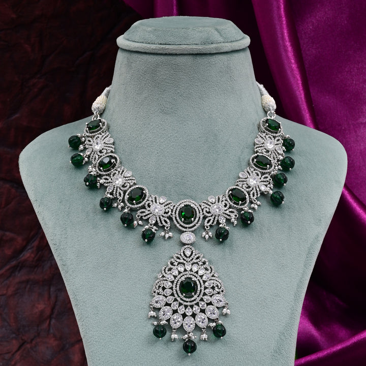 CZ Emerald Necklace Set