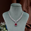 CZ Ruby Necklace Set