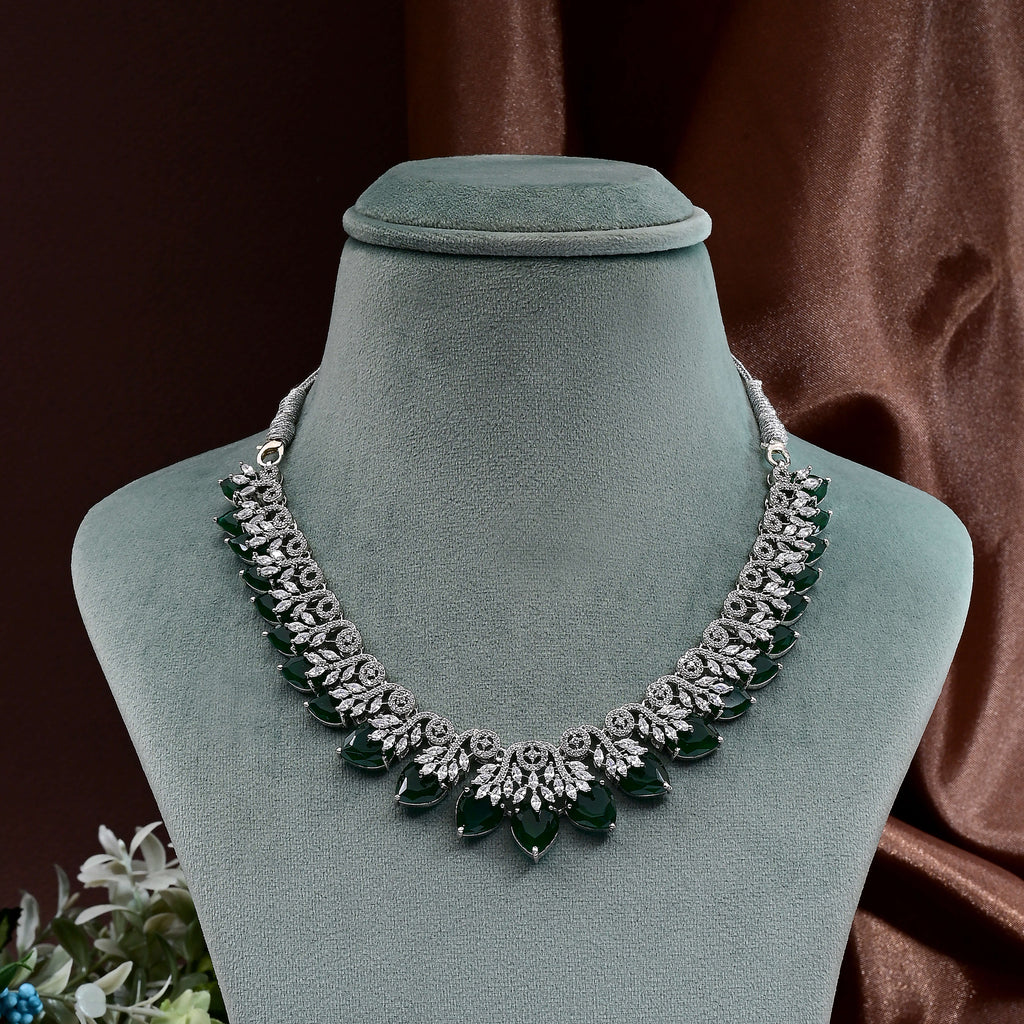 CZ Emerald Necklace set