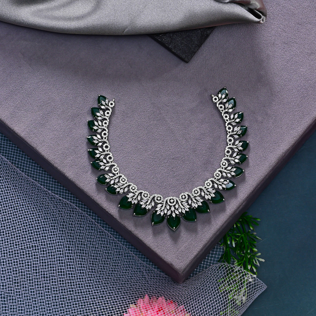 CZ Emerald Necklace set