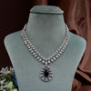 CZ Blue Sapphire Necklace Set