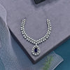 CZ Blue Sapphire Necklace Set