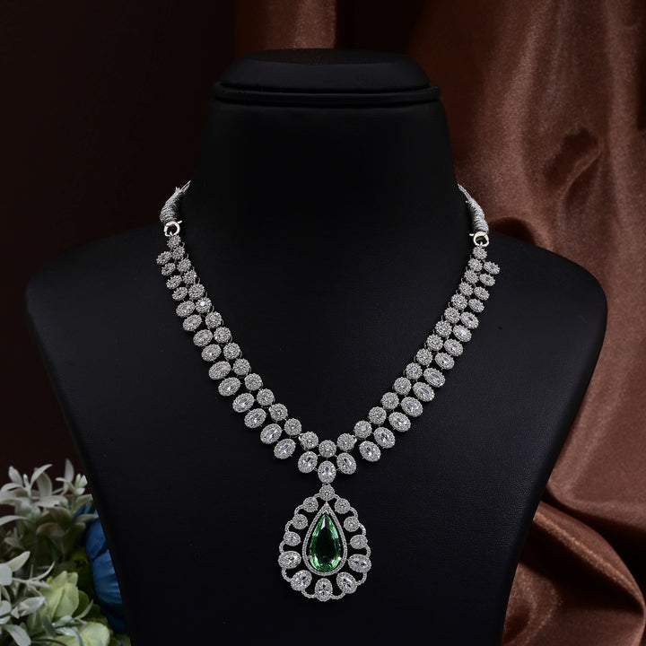 CZ Emerald Necklace Set