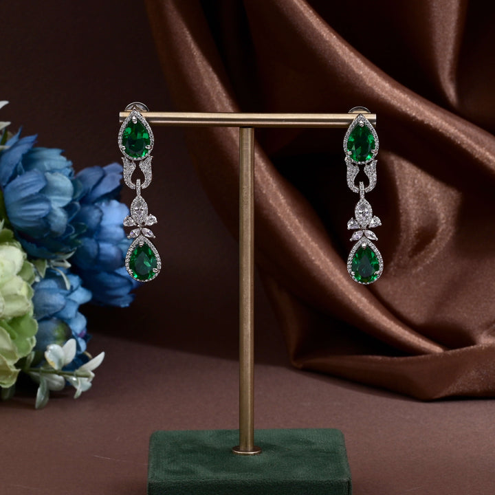 CZ Emerald Necklace Set