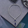 CZ Blue Sapphire Necklace Set