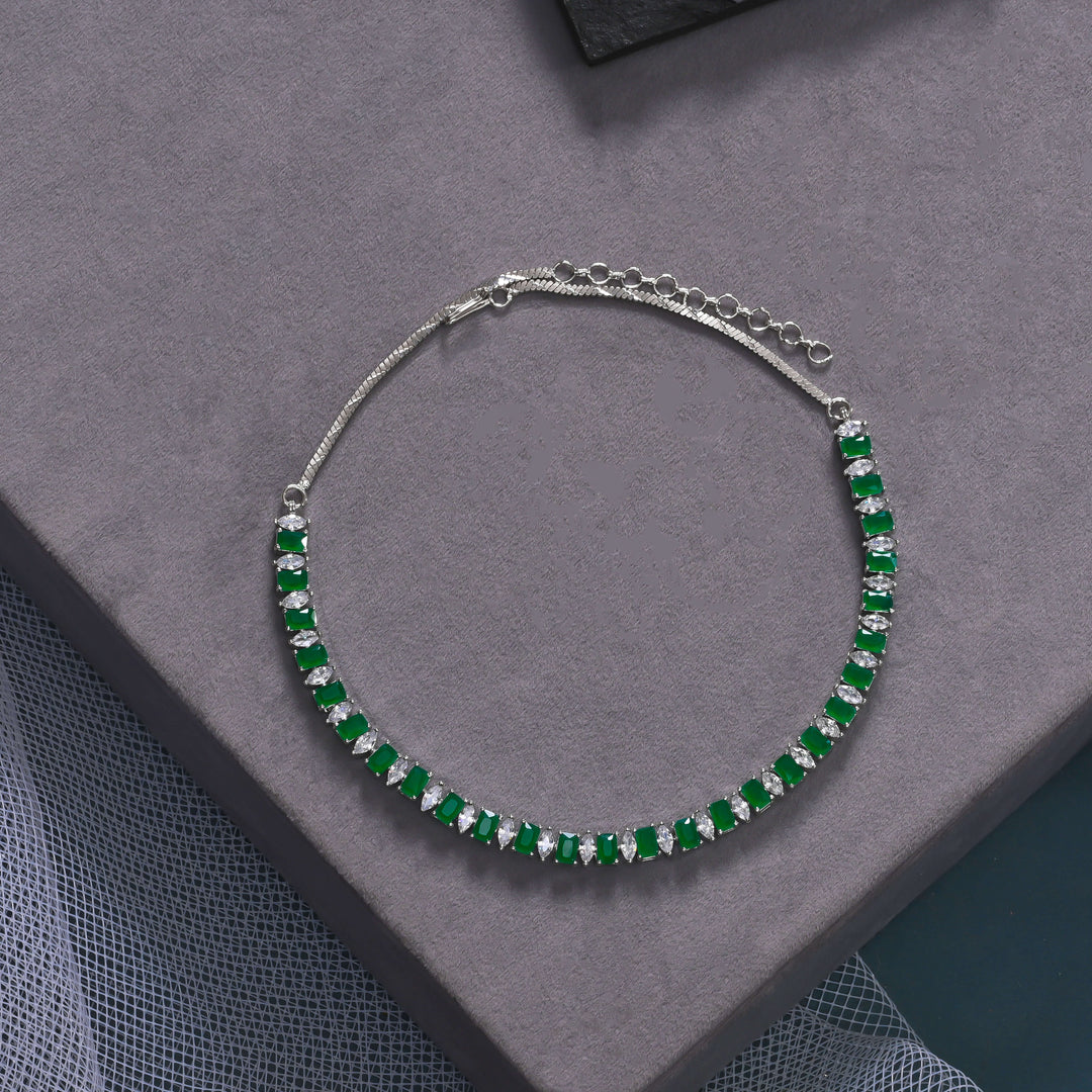 CZ Emerald Necklace Set