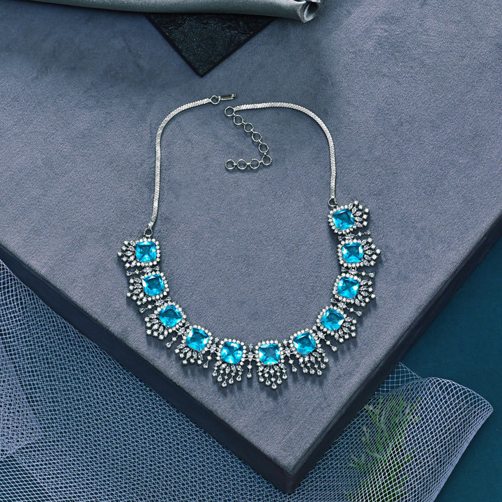 CZ Aqua Necklace Set