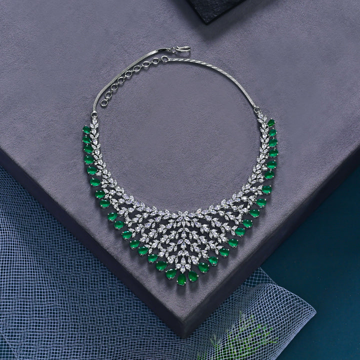 CZ Emerald Exclusive Necklace Set