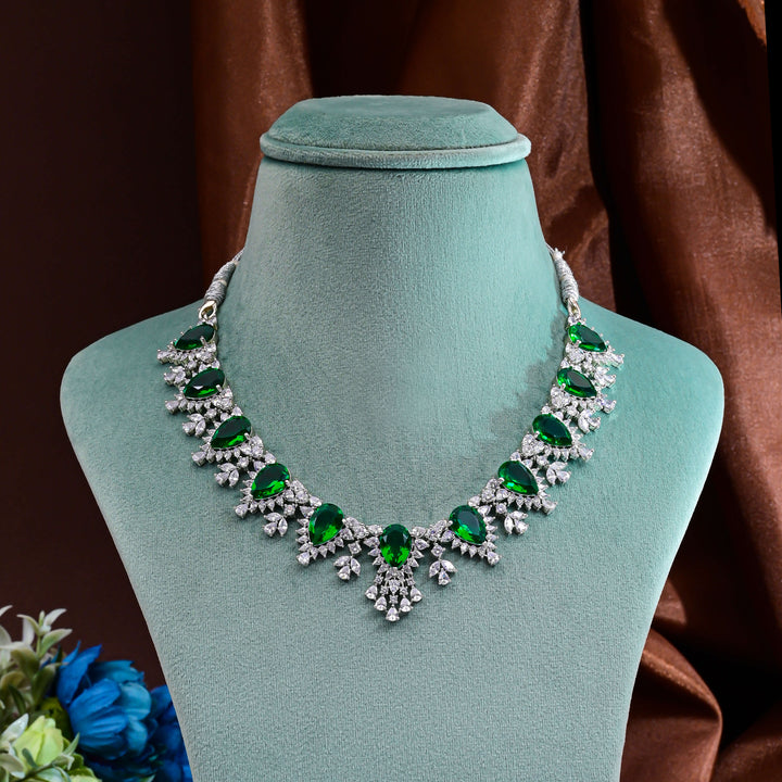 CZ Emerald Necklace Set