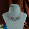 CZ Pink Sapphire Necklace Set