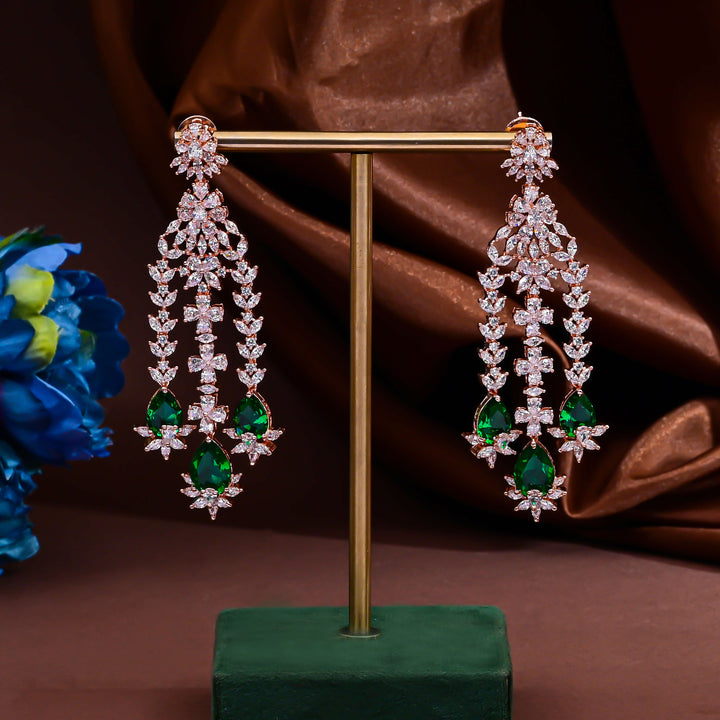 CZ Emerald Necklace Set