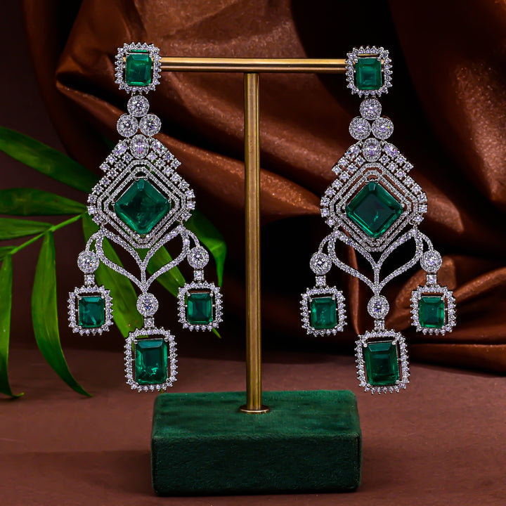 CZ Emerald Necklace Set