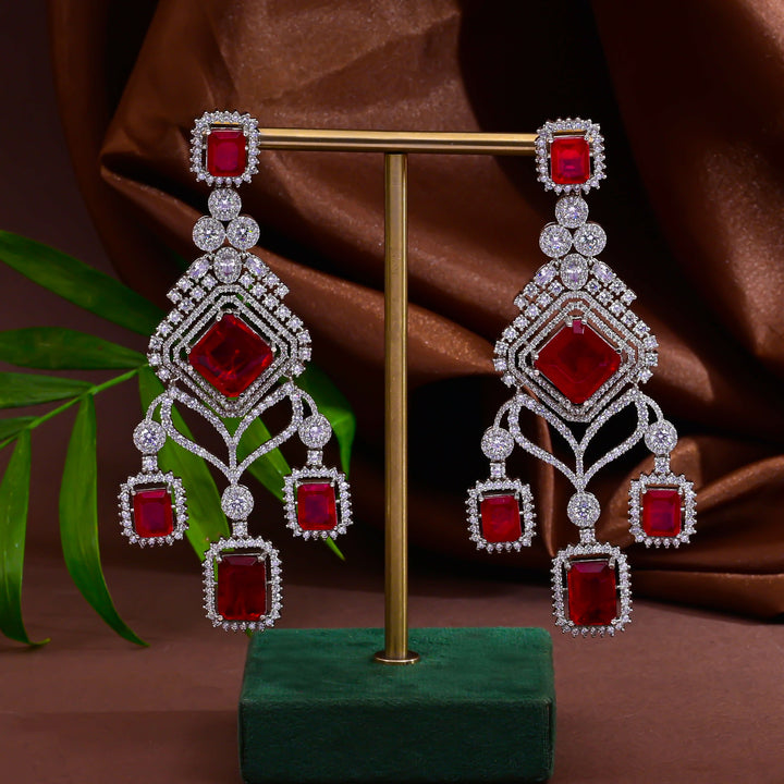 CZ Ruby Exclusive Necklace Set