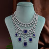 CZ Blue Sapphire Necklace Set