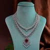 CZ Ruby Necklace Set