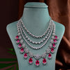 CZ Ruby Necklace Set