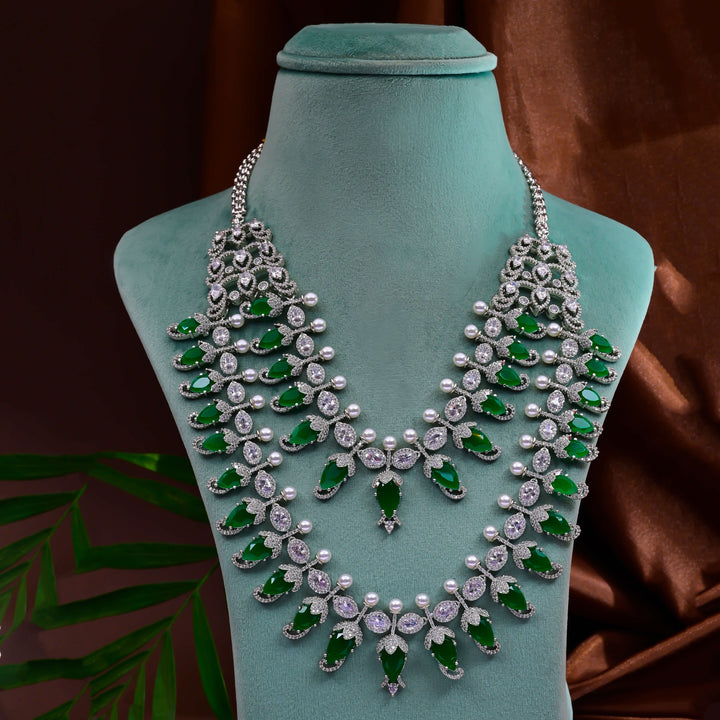 CZ Emerald Necklace Set