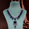 CZ Blue Sapphire Necklace Set