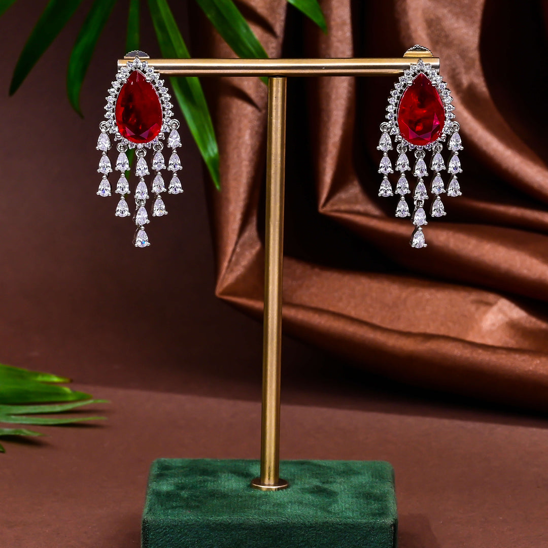 CZ Ruby Necklace set