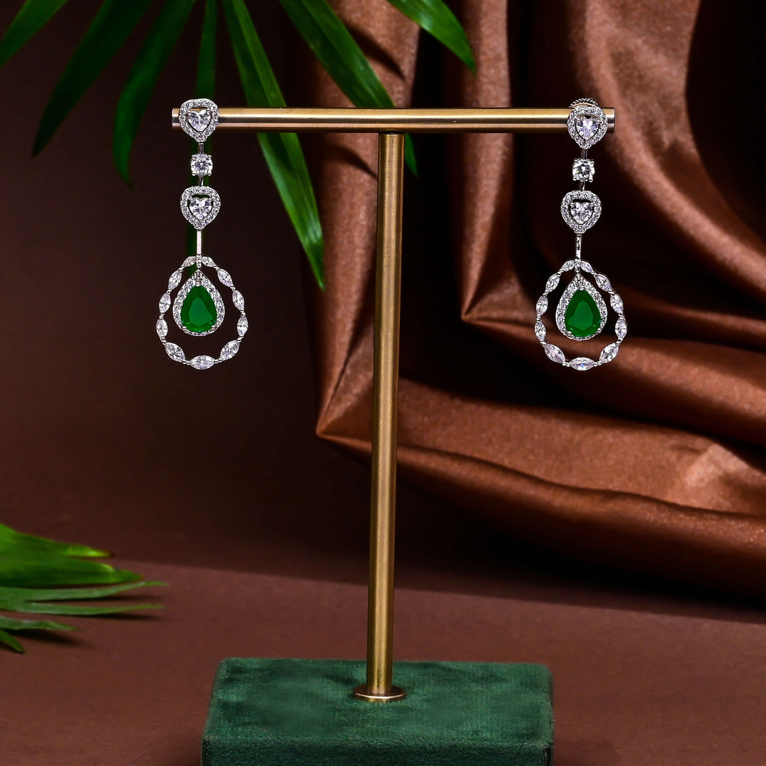 CZ Emerald Necklace Set