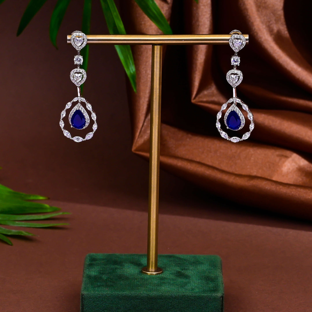 CZ Blue Sapphire Necklace Set