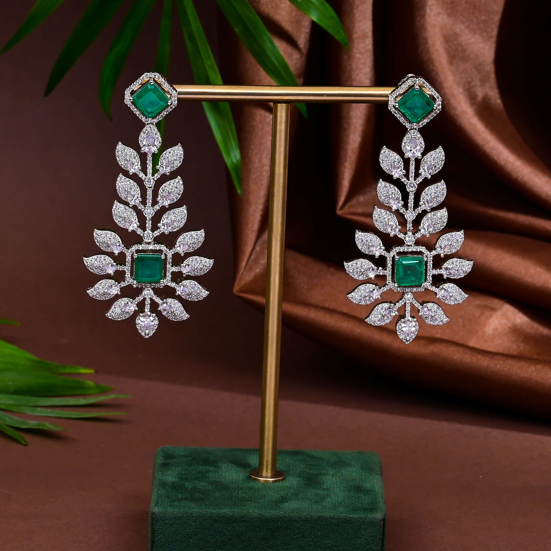 CZ Emerald Necklace Set