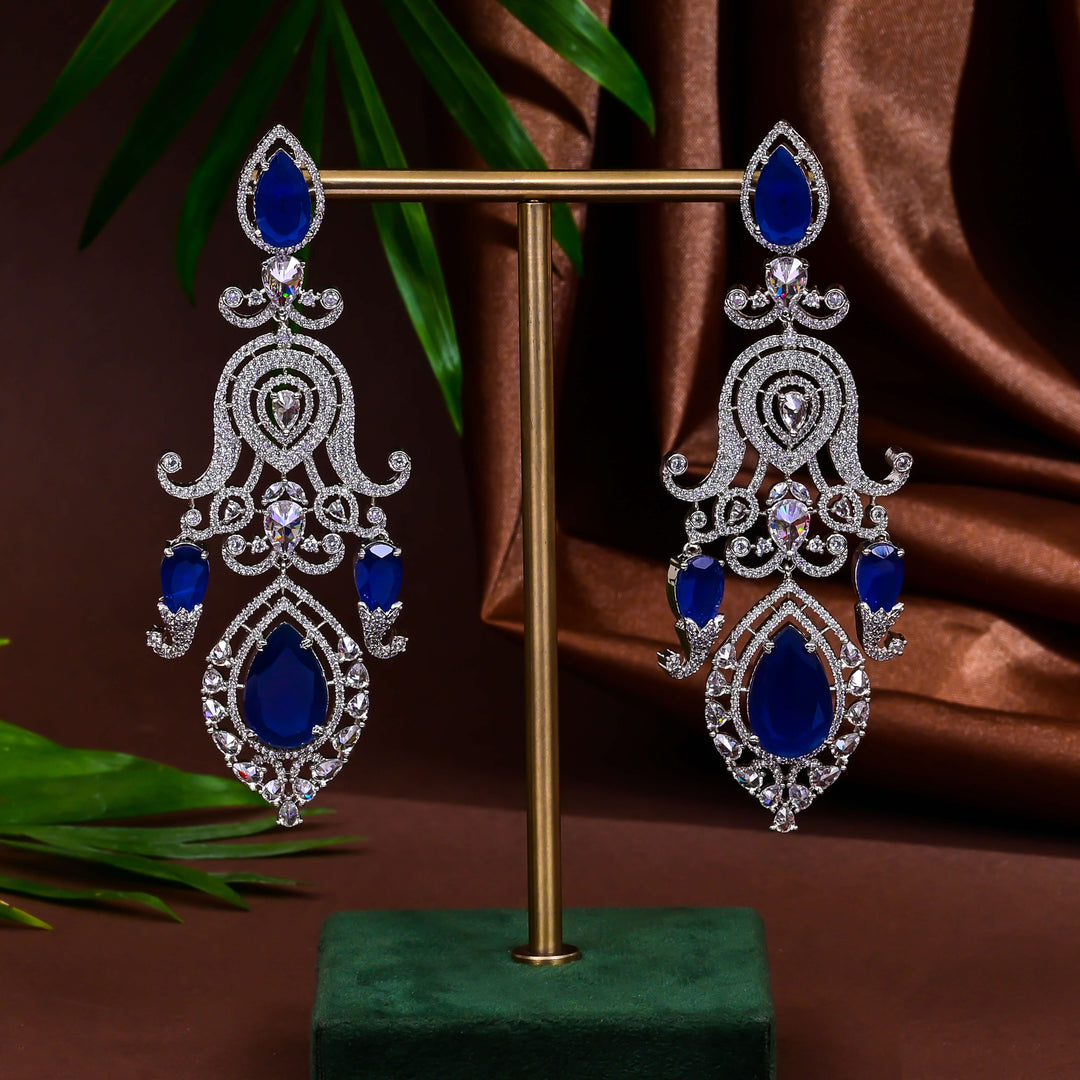 CZ Blue Sapphire Necklace Set