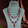 CZ Ruby Necklace Set