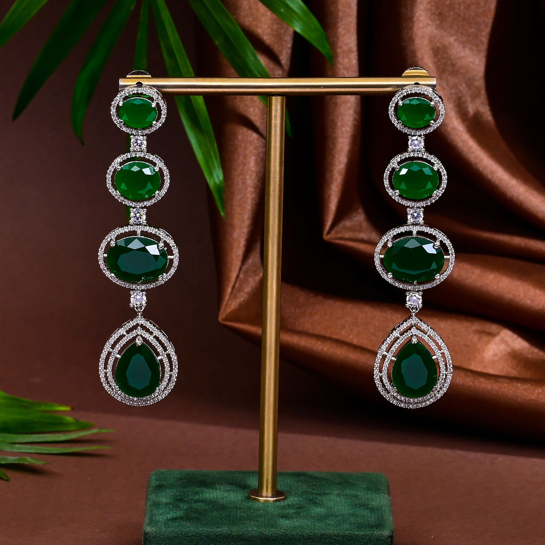 CZ Emerald Exclusive Necklace Set