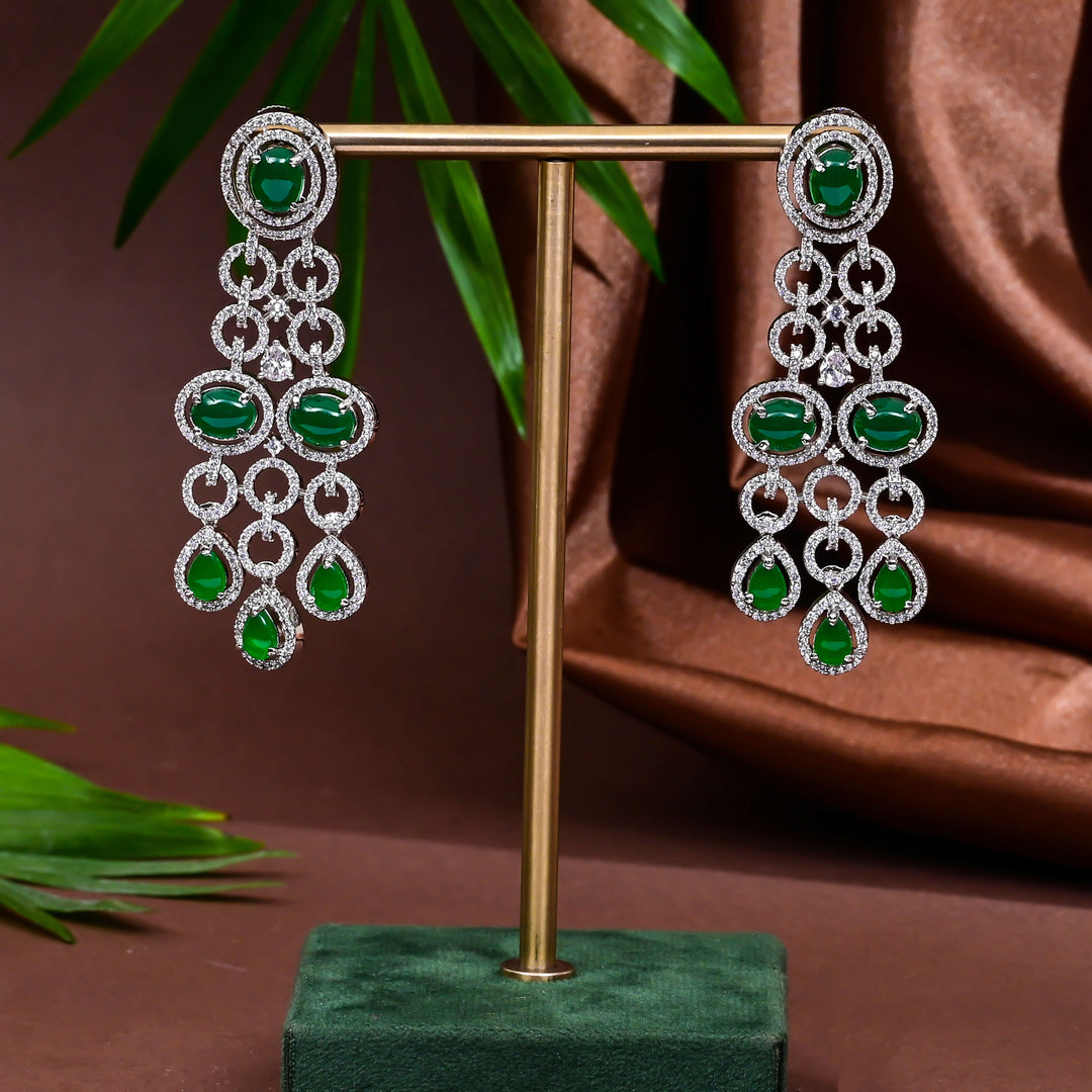 CZ Emerald Necklace Set